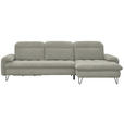 ECKSOFA in Webstoff Ecru  - Ecru/Schwarz, LIFESTYLE, Textil/Metall (310/180cm) - Valnatura