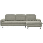 ECKSOFA in Webstoff Ecru  - Ecru/Schwarz, LIFESTYLE, Textil/Metall (310/180cm) - Valnatura