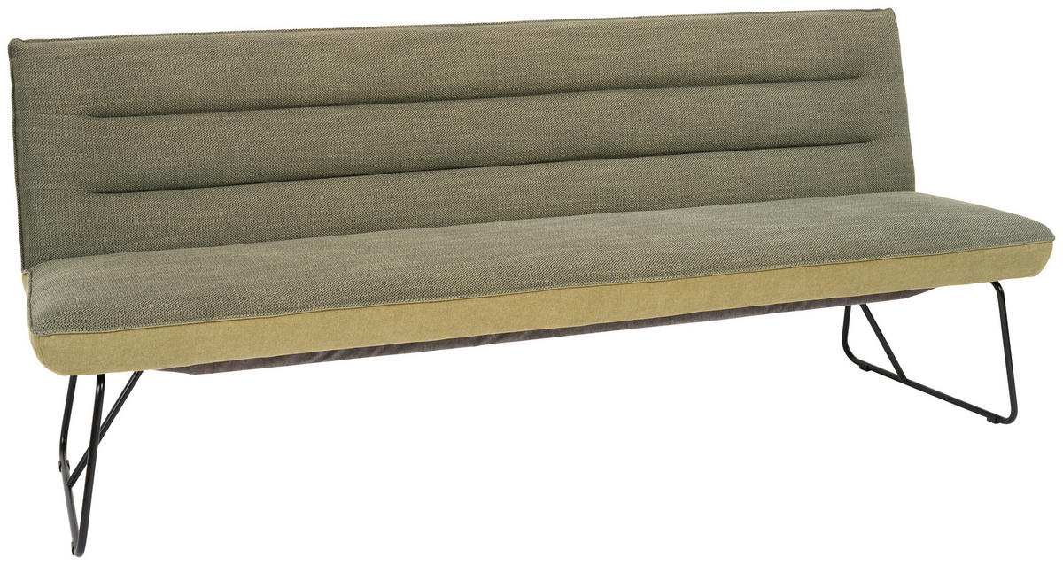 SITZBANK in Metall, Textil Grün, Schwarz  - Schwarz/Grün, Design, Textil/Metall (228/89/68cm) - Dieter Knoll