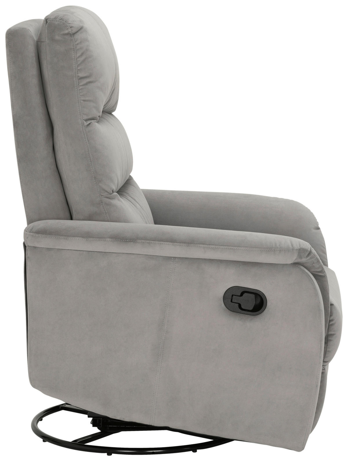 FERNSEHSESSEL  mit Samt Grau  - Schwarz/Grau, KONVENTIONELL, Textil/Metall (80/104-85/101-167cm) - MID.YOU