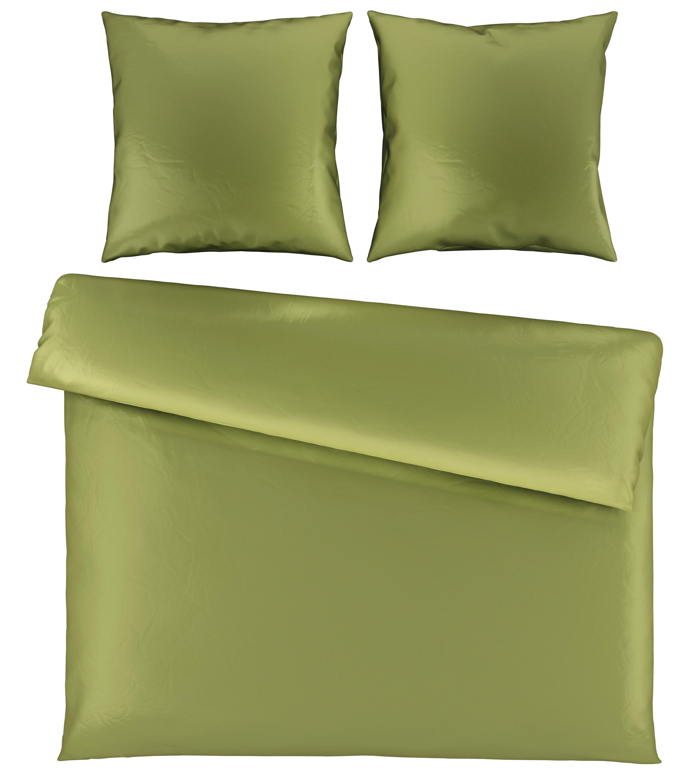 BETTWÄSCHE Segesta Satin 200/200 cm  - Dunkelgrün, MODERN, Textil (200/200cm) - Novel