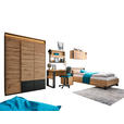 BETT 120/200 cm  in Schwarz, Eiche Artisan  - Schwarz/Eiche Artisan, KONVENTIONELL, Holzwerkstoff/Metall (120/200cm) - Voleo