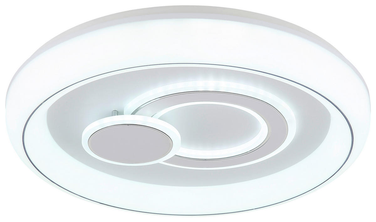 DECKENLEUCHTE 48/7,5 cm  - Opal/Weiß, Trend, Kunststoff/Metall (48/7,5cm) - Collet's Monde