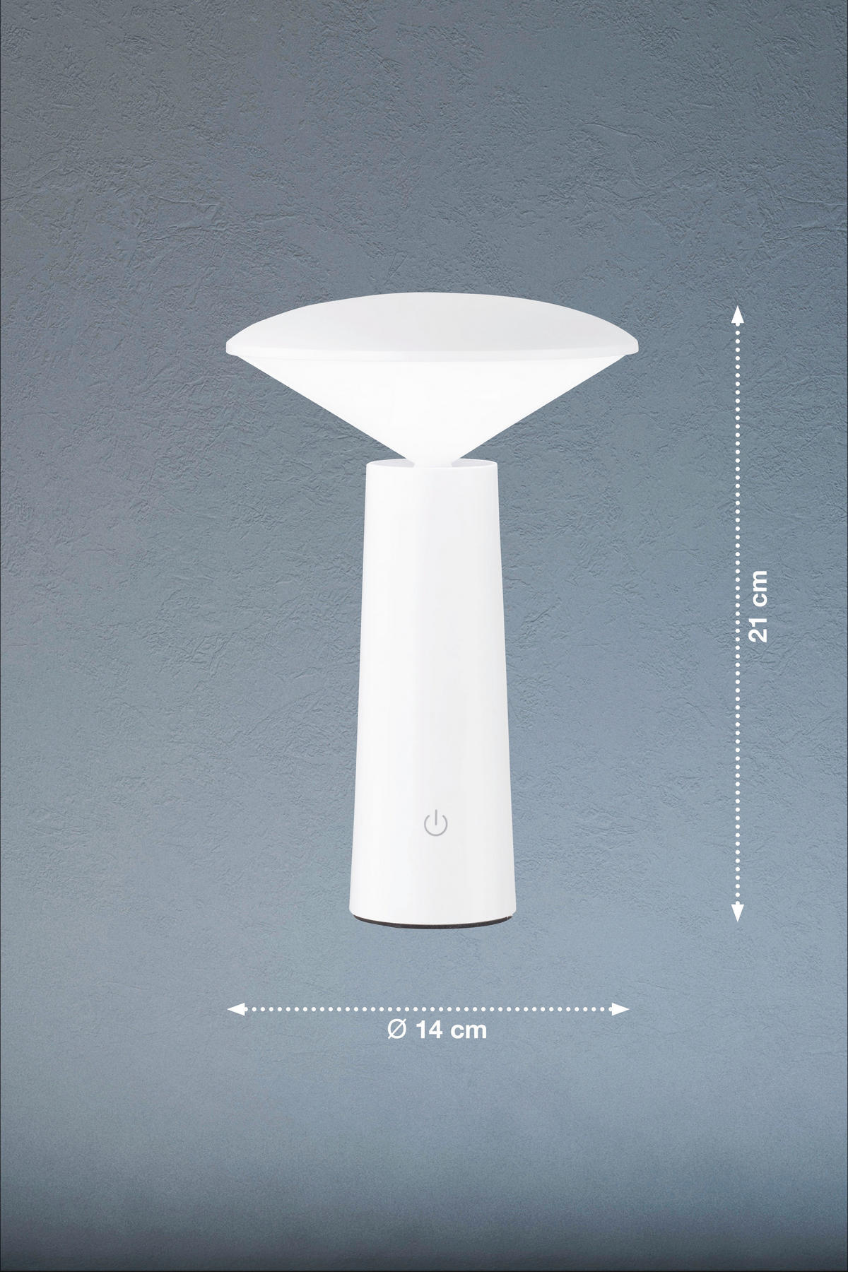 AKKU-TISCHLEUCHTE Pinto  13,9 cm  - Weiß, Design, Kunststoff (13,9cm)