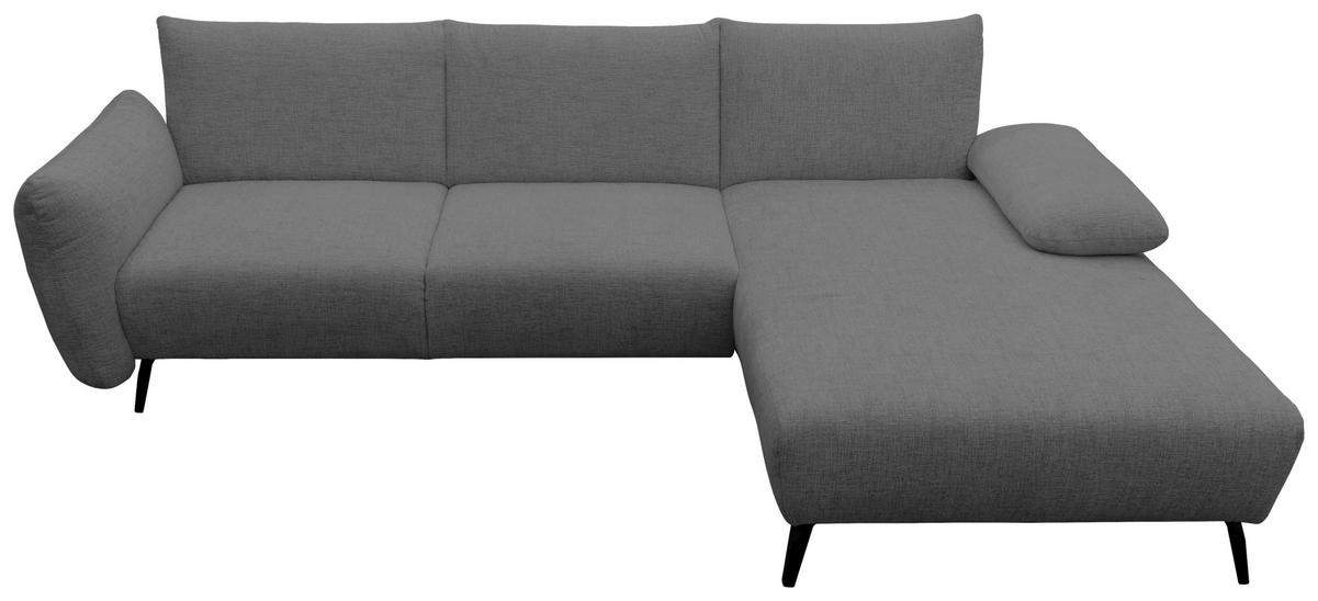 ECKSOFA 200 030 Grau Chenille  - Beige/Schwarz, MODERN, Textil/Metall (274/155cm) - Livetastic