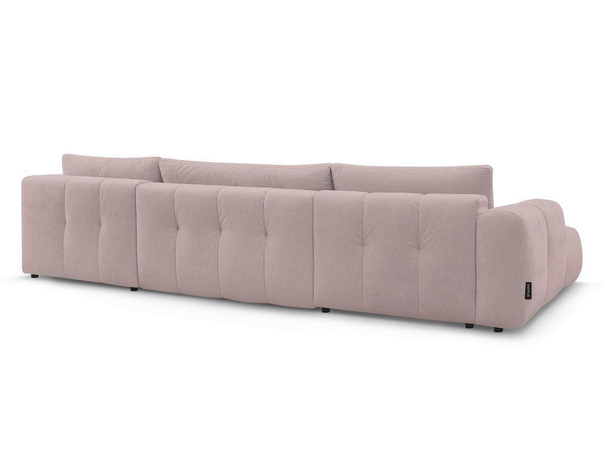 WOHNLANDSCHAFT  FUJI  Pink Leinenoptik  - Pink/Schwarz, MODERN, Kunststoff/Textil (160/377/204cm)
