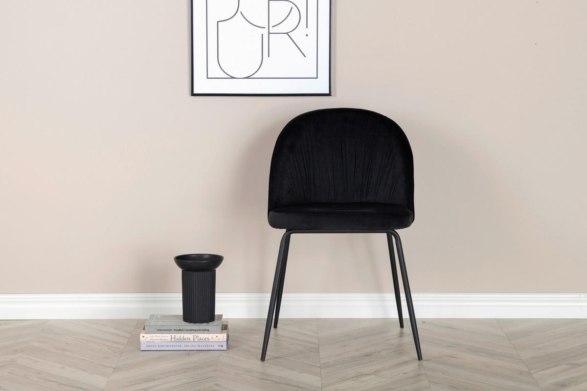 STOLSET 2 styck stål  - svart, Design, metall/textil (49/79.5/50cm) - Livetastic