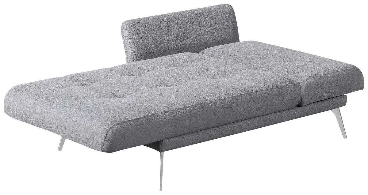 RÉCAMIERE Grau  - Chromfarben/Grau, Konventionell, Textil/Metall (200/85/106cm) - Novel