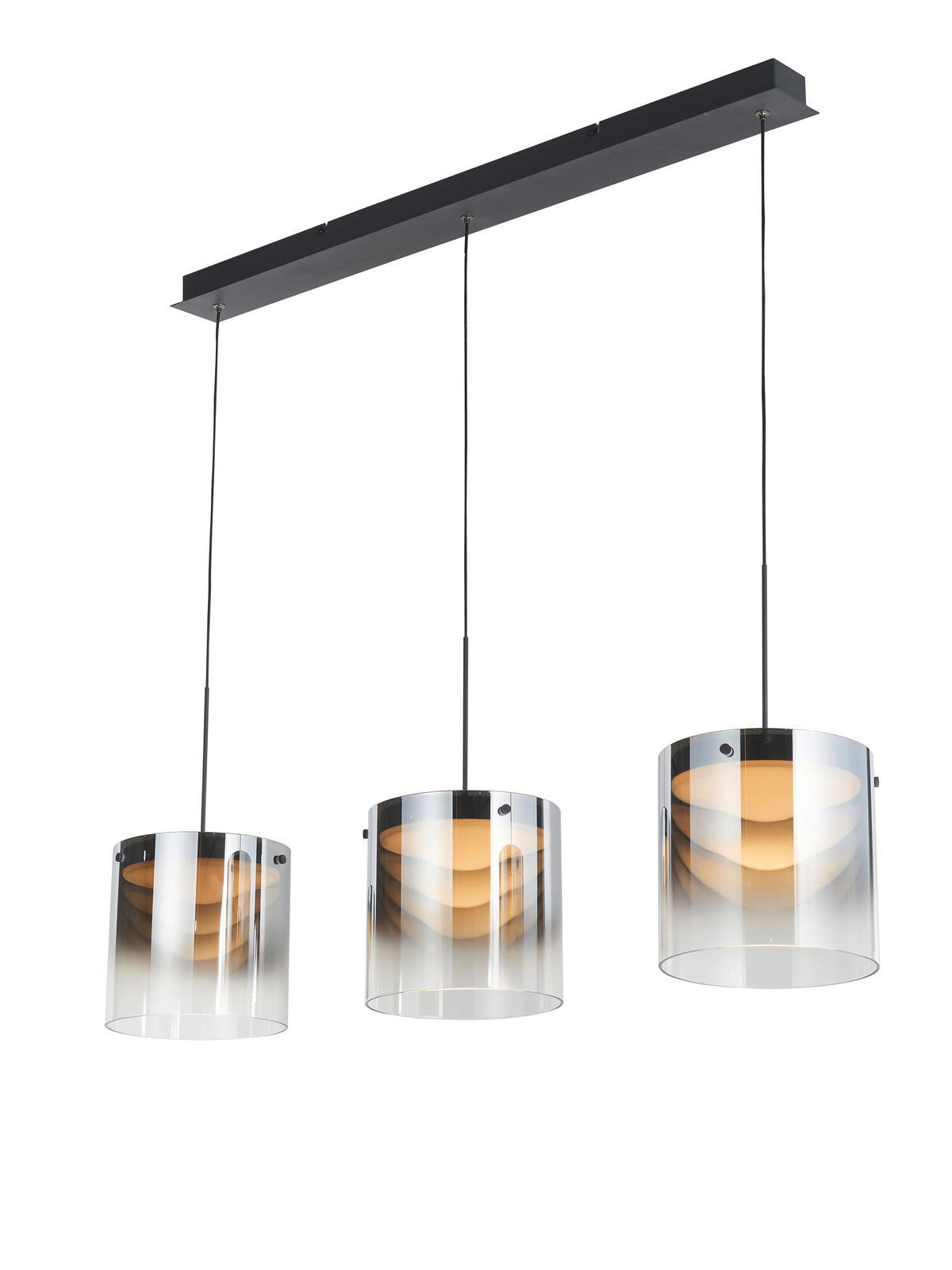 ZÁVESNÉ LED SVIETIDLO, 100/20/180 cm  - čierna, Design, kov/sklo (100/20/180cm) - Dieter Knoll