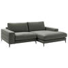 ECKSOFA Velours Grau  - Schwarz/Grau, Design, Textil/Metall (253/177cm) - Dieter Knoll