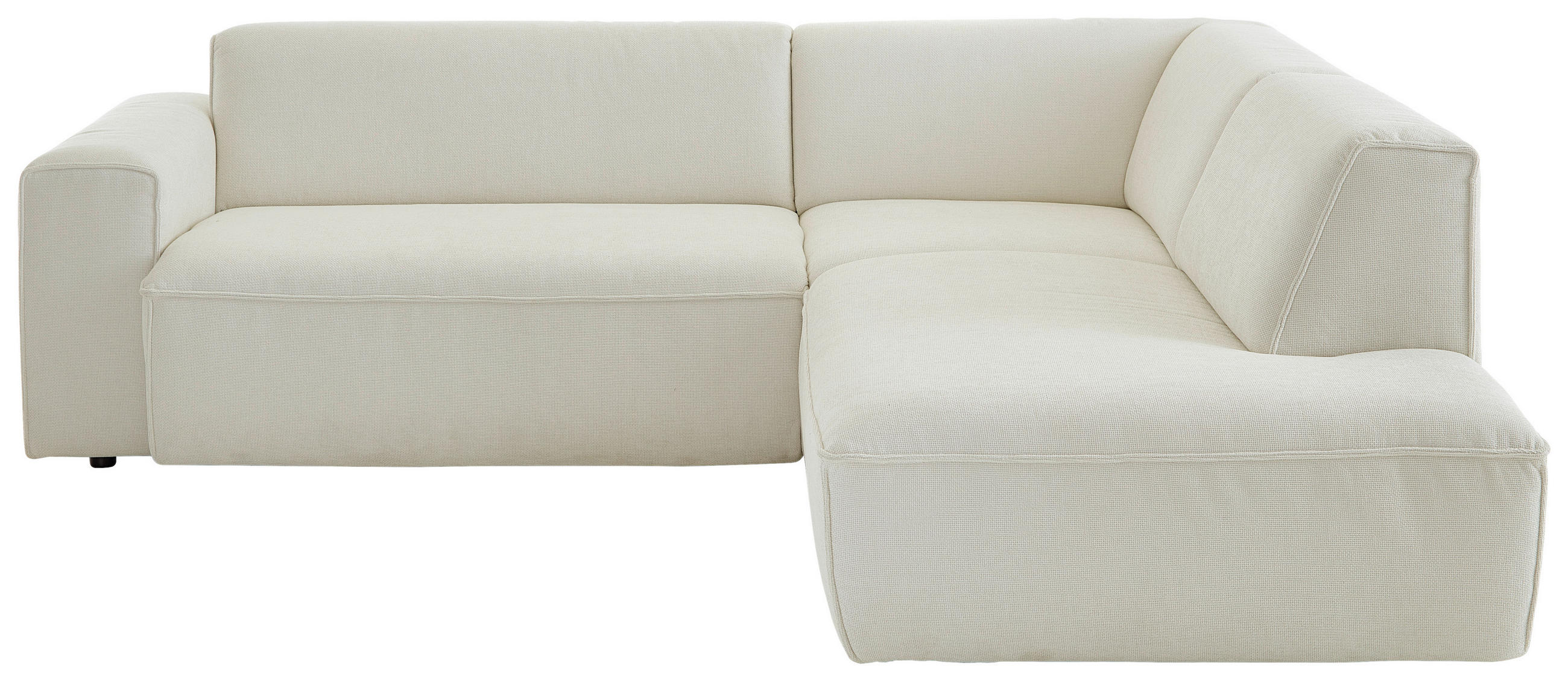ECKSOFA Weiß Flachgewebe  - Schwarz/Weiß, KONVENTIONELL, Kunststoff/Textil (254/227cm) - Carryhome