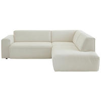ECKSOFA in Flachgewebe Weiss  - Weiss/Schwarz, Konventionell, Kunststoff/Textil (254/227cm) - Carryhome
