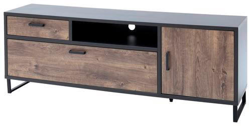 LOWBOARD  in 197/70/45 cm  - Eichefarben/Grau, Design, Holzwerkstoff/Metall (197/70/45cm)