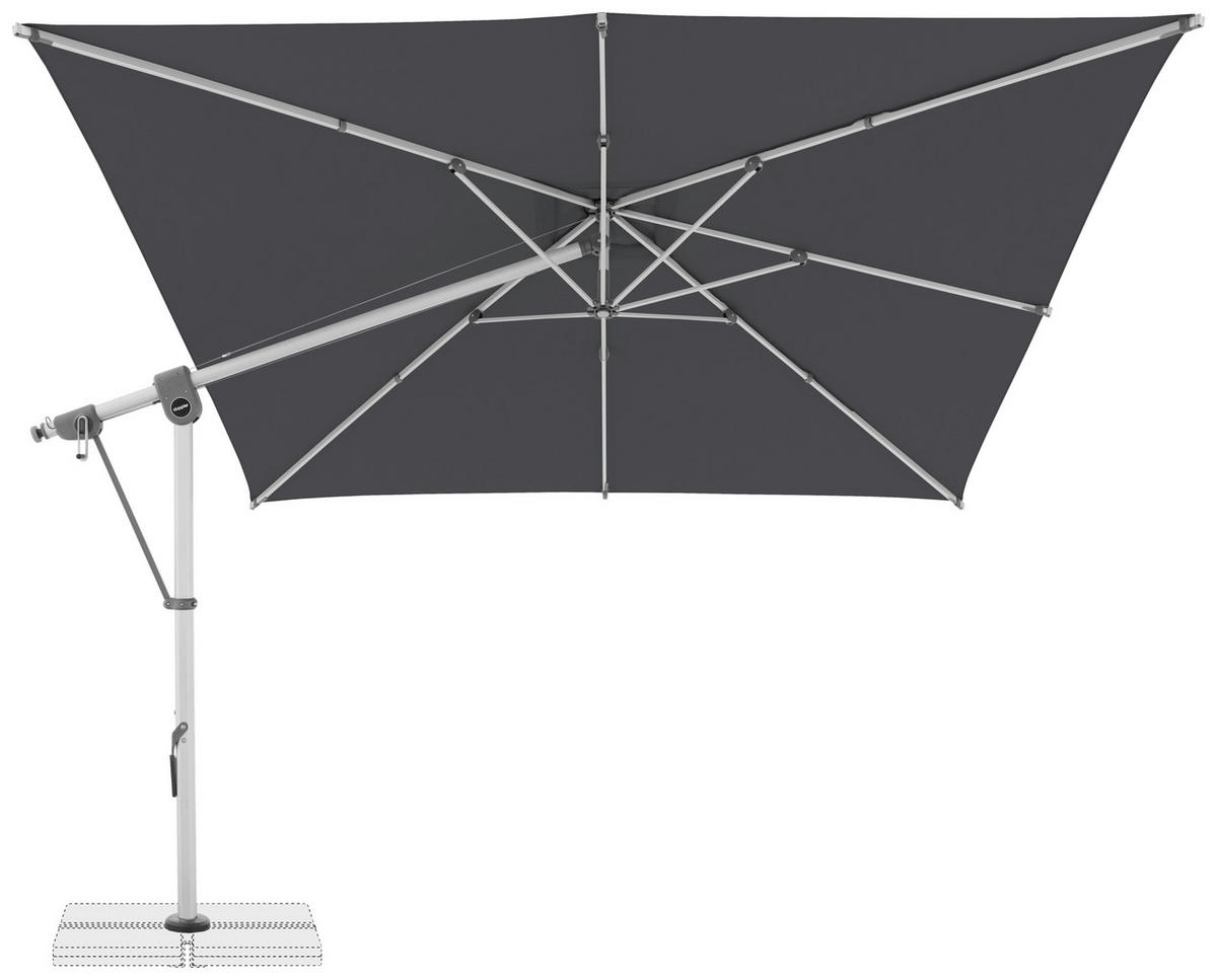 AMPELSCHIRM 300x300 cm  - Anthrazit/Hellgrau, Basics, Textil/Metall (300/300cm) - Doppler