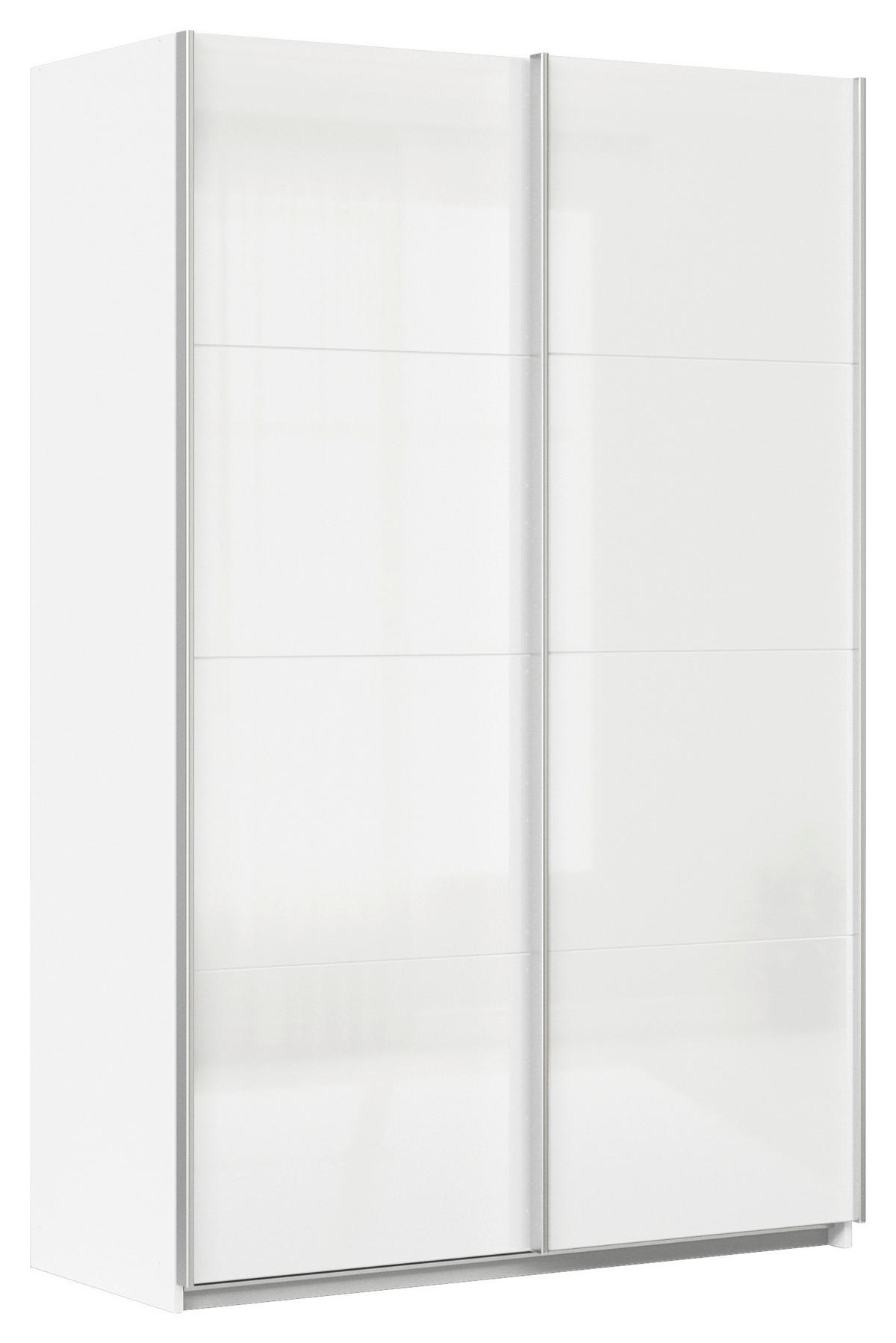 SCHWEBETÜRENSCHRANK  in Weiß  - Alufarben/Weiß, KONVENTIONELL, Holzwerkstoff/Metall (136/229/62cm) - Xora