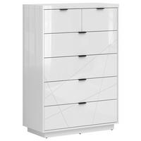 KOMMODE  in 90/130,5/42,5 cm  - Weiß Hochglanz/Schwarz, Design, Holzwerkstoff/Kunststoff (90/130,5/42,5cm)