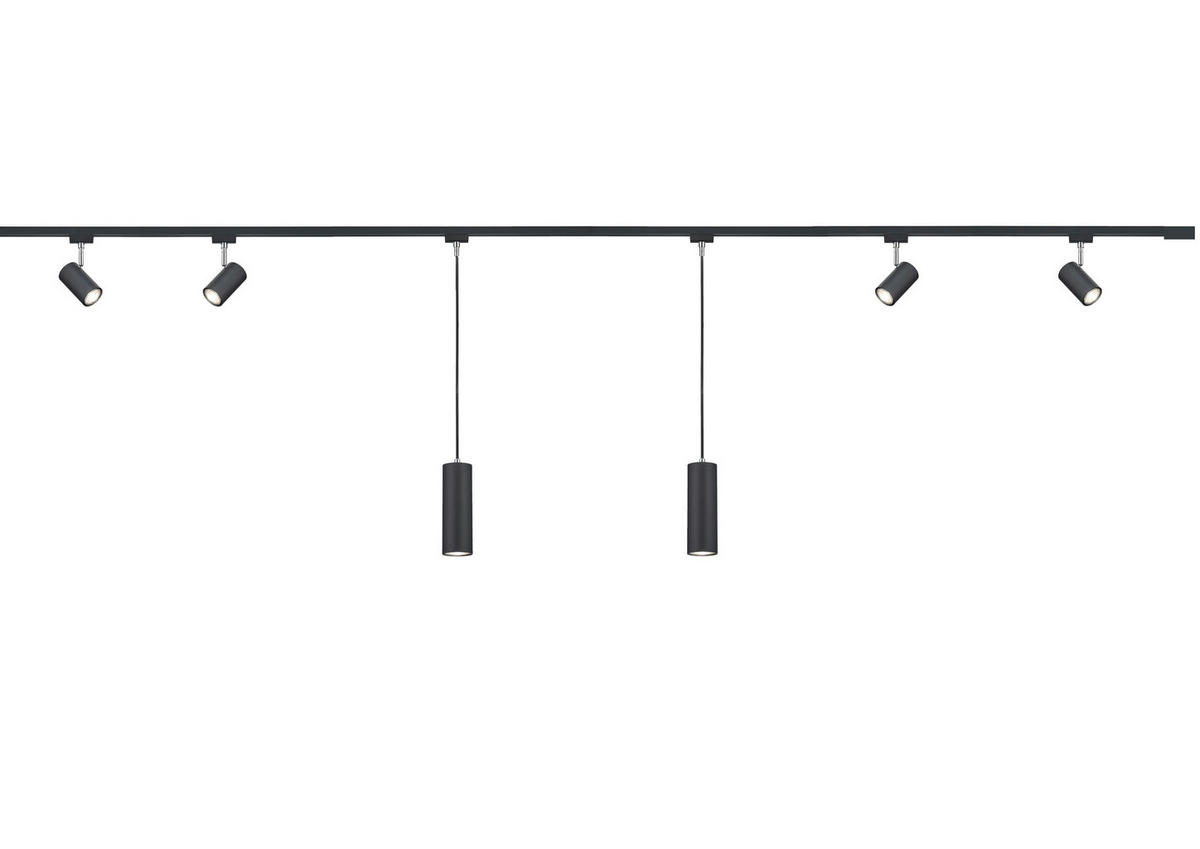 SCHIENENSYSTEM DUOLINE MARLEY 218/5/3 cm   - Schwarz, Design, Kunststoff (218/5/3cm) - Trio Leuchten