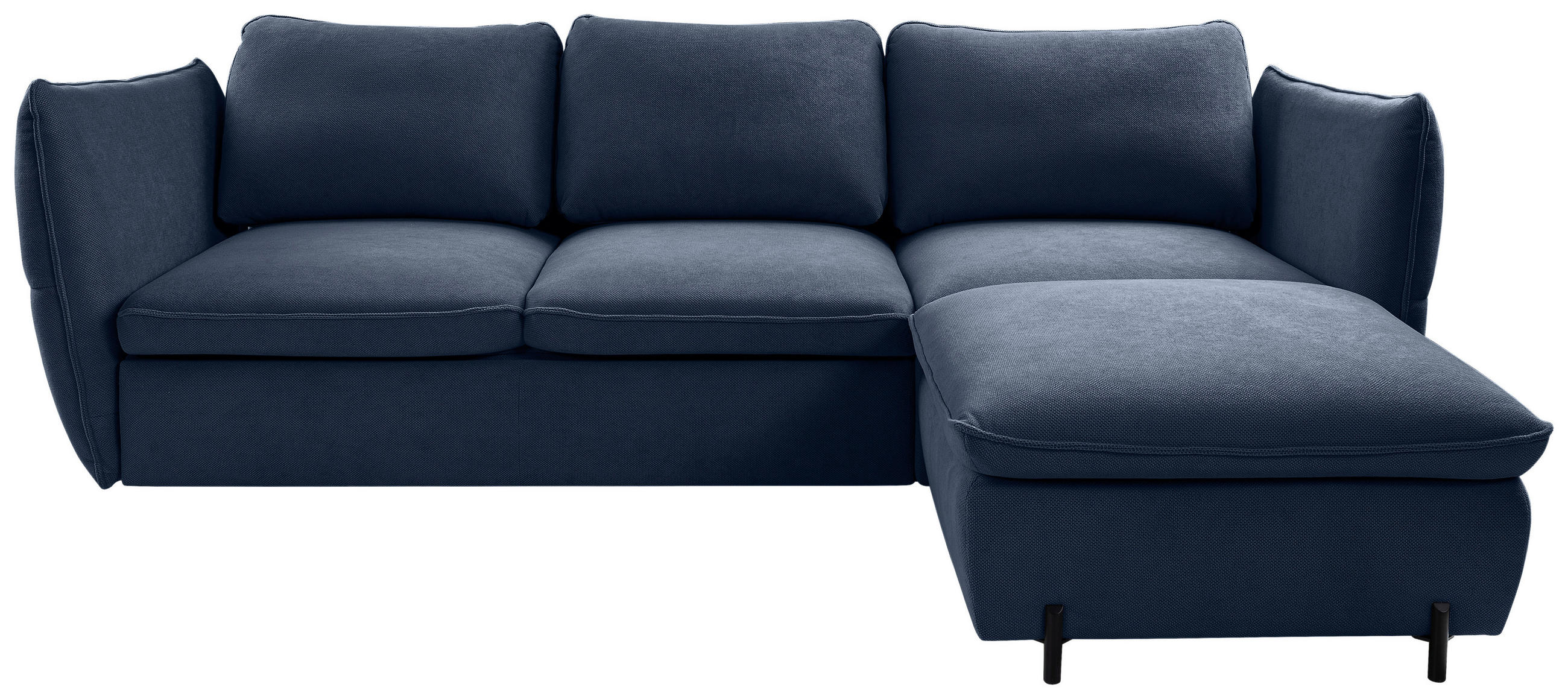 HÖRNSOFFA i blå  - blå/svart, Modern, metall/textil (262/178cm) - MID.YOU