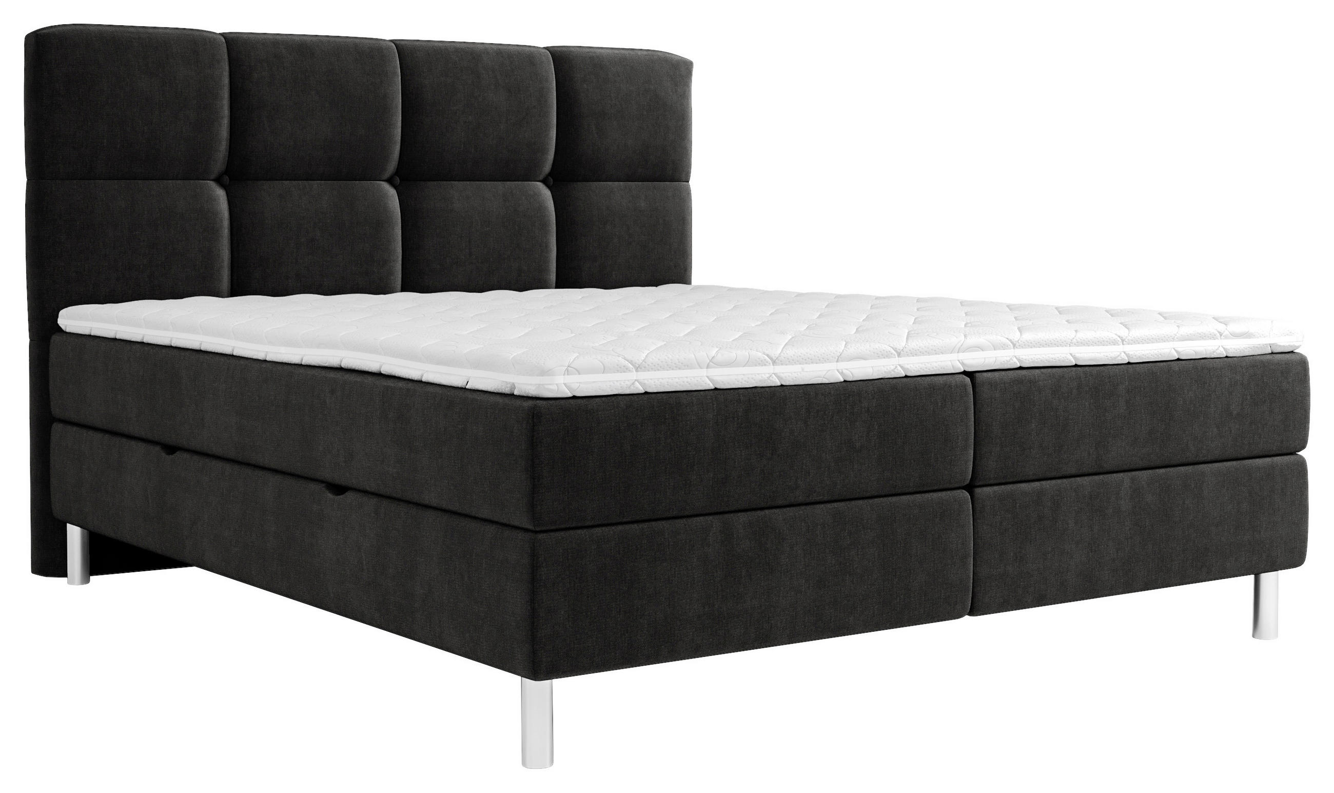 BOXBETT 180/200 cm  in Anthrazit  - Chromfarben/Anthrazit, Design, Holz/Holzwerkstoff (180/200cm) - Esposa