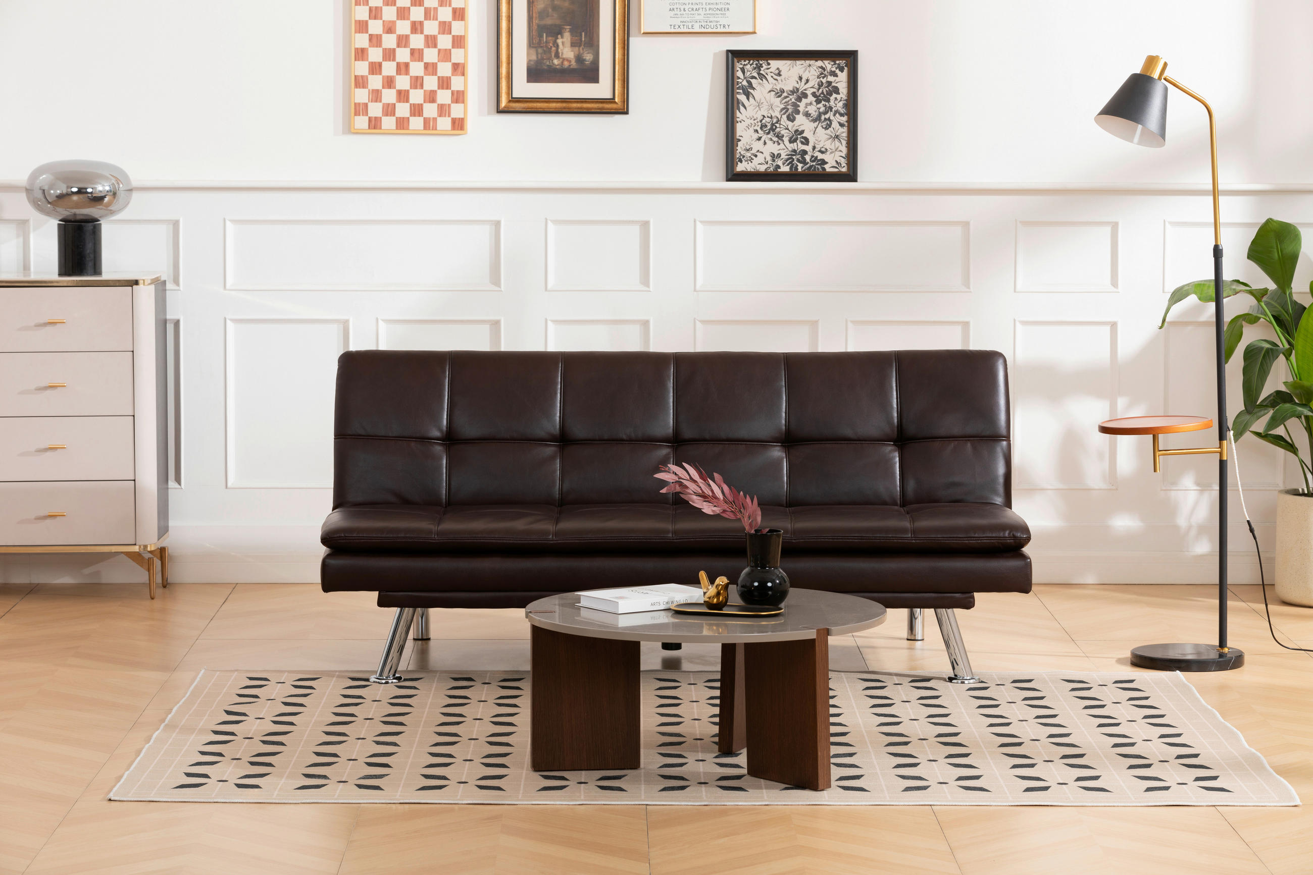 SCHLAFSOFA in Textil Braun - Silberfarben/Braun, Basics, Textil/Metall (182/84/92cm) - MID.YOU