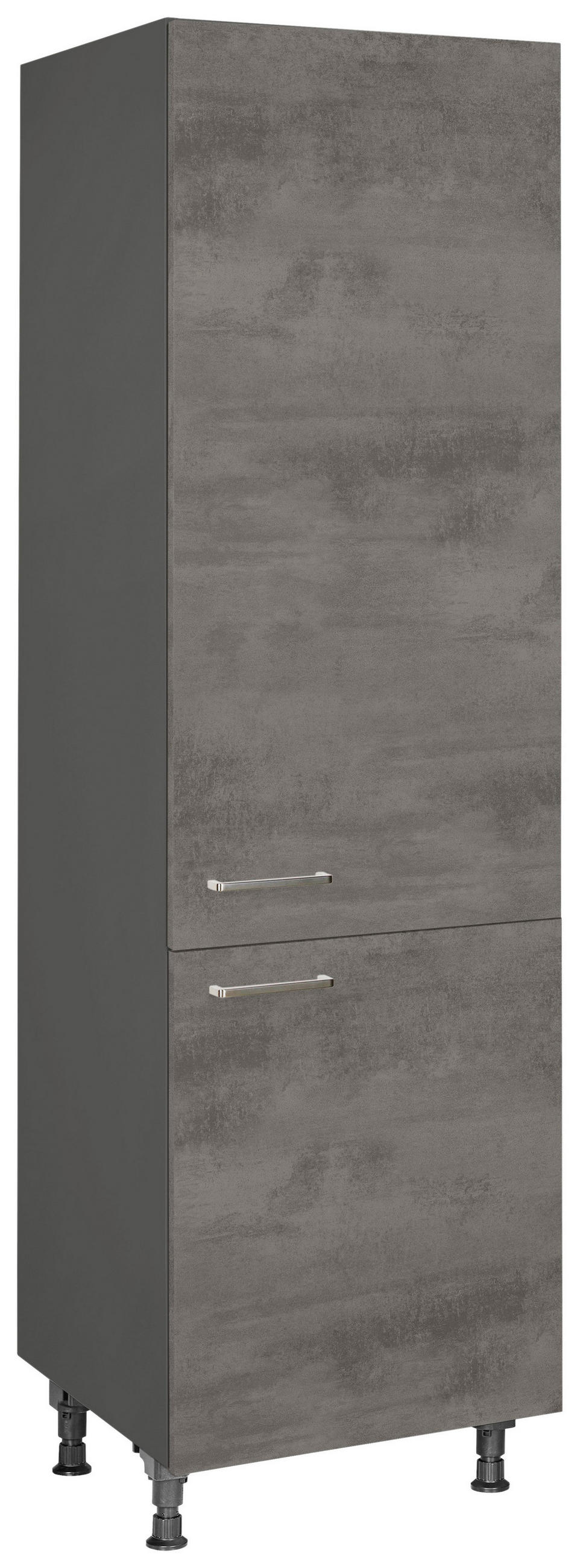 GESCHIRRSCHRANK 60/216,6/58 cm  in Schieferfarben  - Schieferfarben/Edelstahlfarben, MODERN, Holzwerkstoff/Metall (60/216,6/58cm) - Nobilia