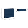 KOMMODE , 95/83/42 cm, 3 Schublade(n)  - Silberfarben/Dunkelblau, Trend, Holzwerkstoff/Kunststoff (95/83/42cm) - Carryhome