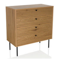 KOMMODE  in 80/85/40 cm  - Eichefarben/Schwarz, MODERN, Holzwerkstoff/Metall (80/85/40cm) - MID.YOU