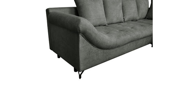ECKSOFA Anthrazit Struktur - Anthrazit/Schwarz, KONVENTIONELL, Textil/Metall (274/194cm) - Carryhome