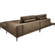 ECKSOFA  in Echtleder Cappuccino  304/201 cm  - Schwarz/Cappuccino, Design, Leder/Metall (304/201cm) - Belluti