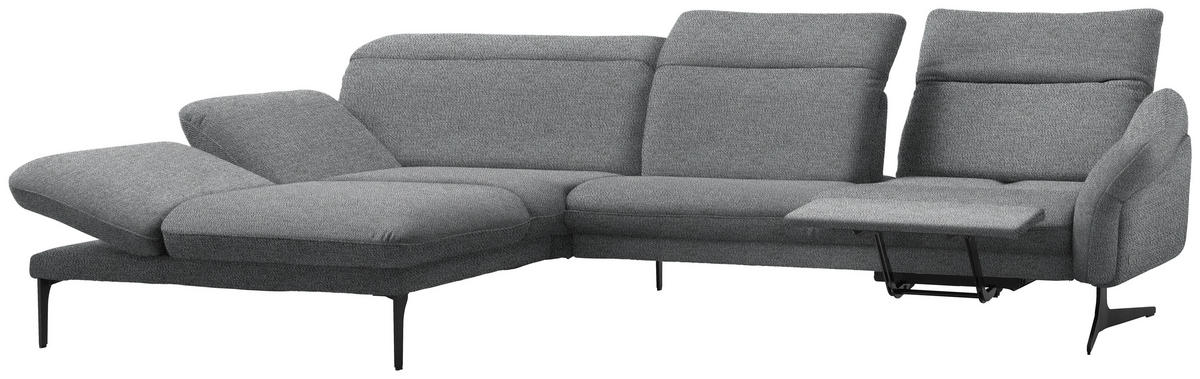 ECKSOFA in Webstoff Hellgrau  203/299 cm  - Anthrazit/Hellgrau, Design, Textil/Metall (203/299cm) - Himolla