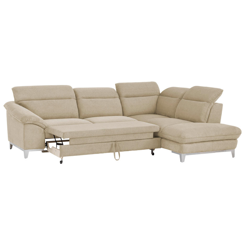 Thumbnail - Livetastic Ecksofa, Beige, Textil, 4-Sitzer, Ottomane rechts, L-Form, 293x232 cm, Made in EU, Schlafen auf Sitzhöhe, Woh...