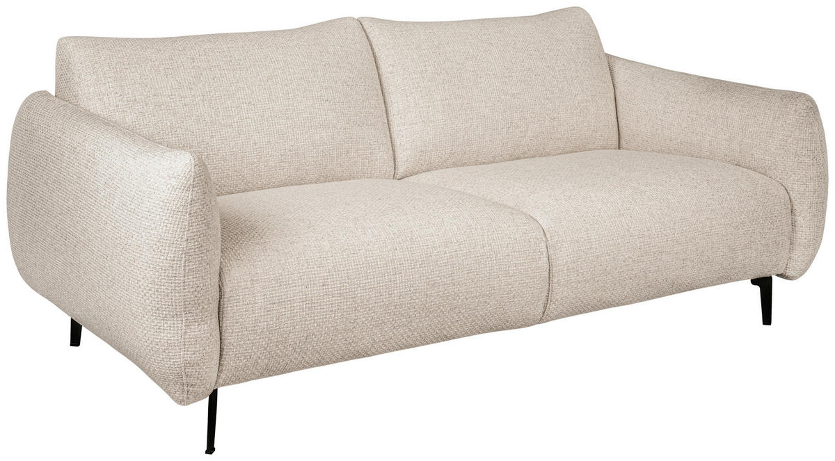 2,5-SITS SOFFA i beige  - beige/svart, Design, metall/trä (191/75/96cm) - Best Price