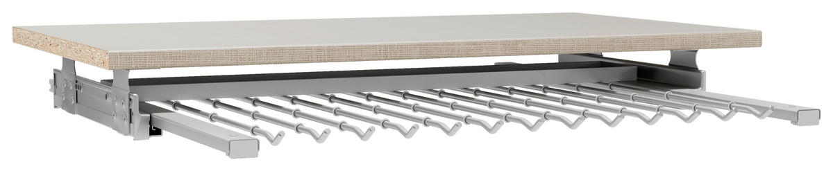 HOSENHALTER 88/10/51 cm Edelstahlfarben  - Edelstahlfarben, Holzwerkstoff/Metall (88/10/51cm) - home24