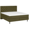BOXSPRINGBETT 180/200 cm  in Olivgrün  - Silberfarben/Olivgrün, KONVENTIONELL, Textil/Metall (180/200cm) - Welnova