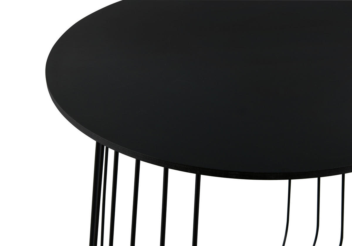 BEISTELLTISCH 50/50/50 cm Schwarz rund  - Schwarz, MODERN, Holzwerkstoff/Metall (50/50/50cm) - Milino