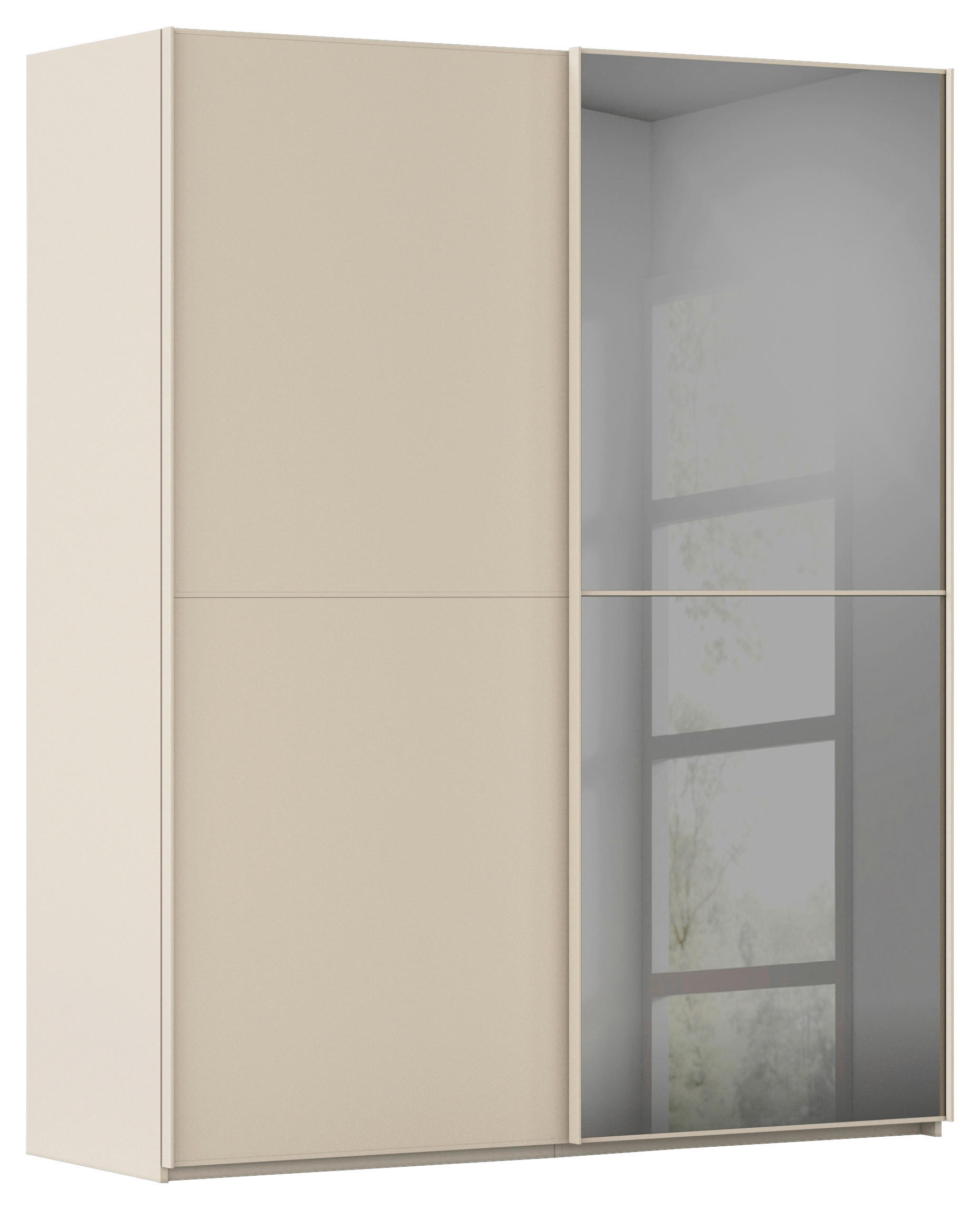 SCHWEBETÜRENSCHRANK 181/223/68 cm 2-türig Champagner  - Champagner, KONVENTIONELL, Glas/Holzwerkstoff (181/223/68cm) - Novel