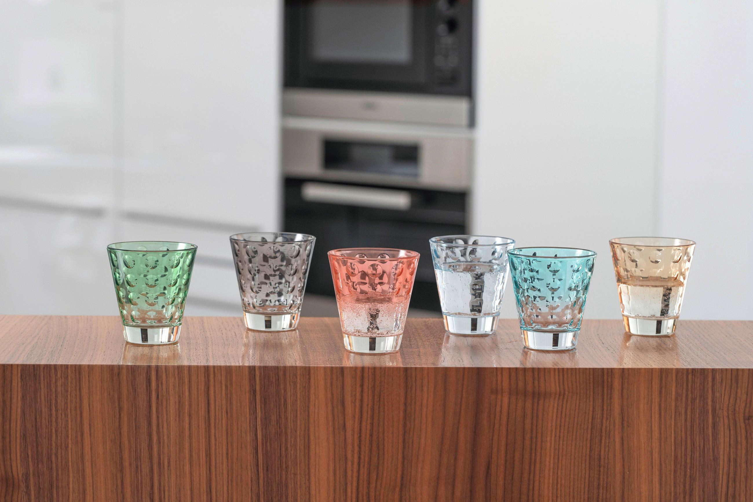 WHISKY-GLÄSERSET 215,00 ml 6-teilig  - Orange, Design, Glas (8,50/9,00/8,50cm) - Leonardo