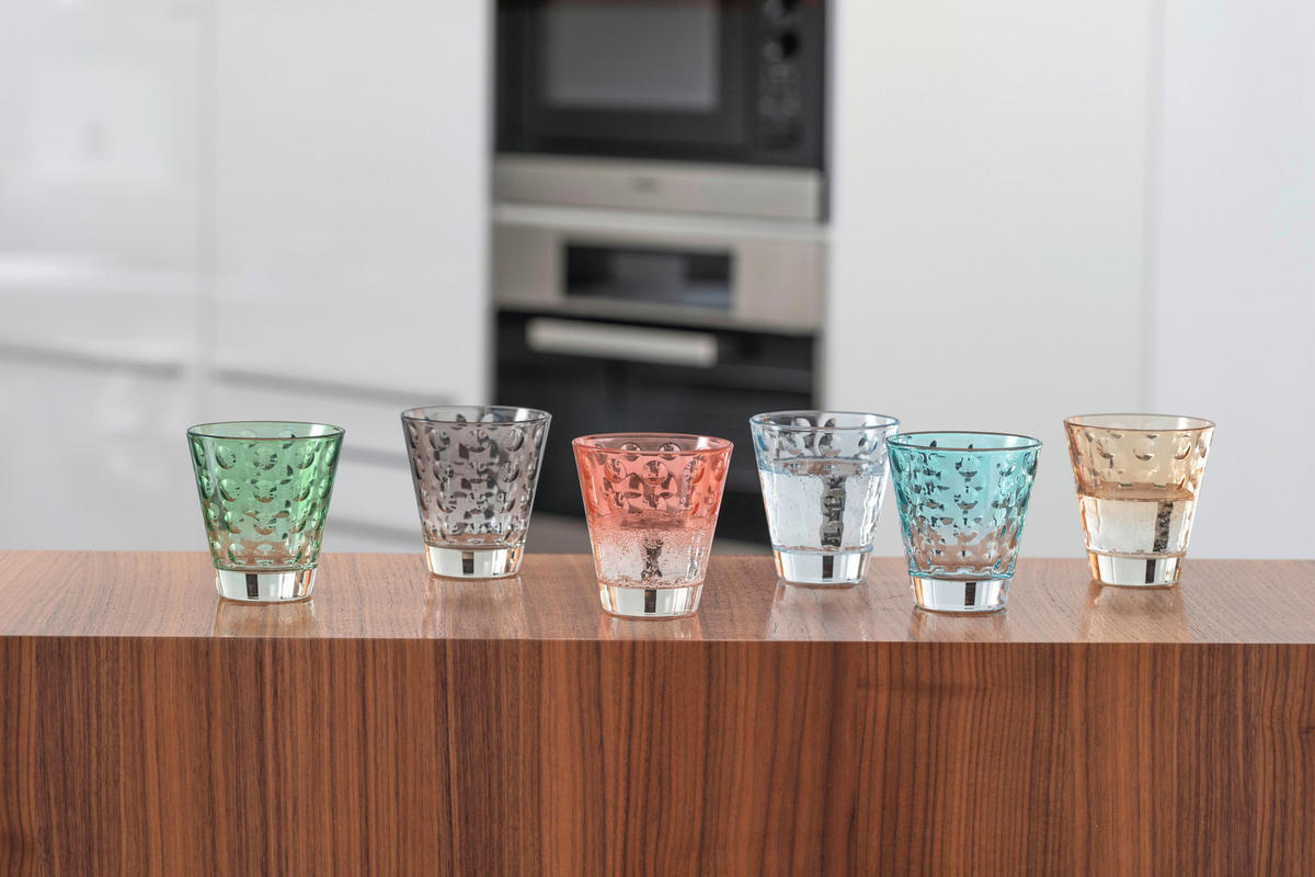 WHISKY-GLÄSERSET 215,00 ml 6-teilig  - Orange, Design, Glas (8,50/9,00/8,50cm) - Leonardo
