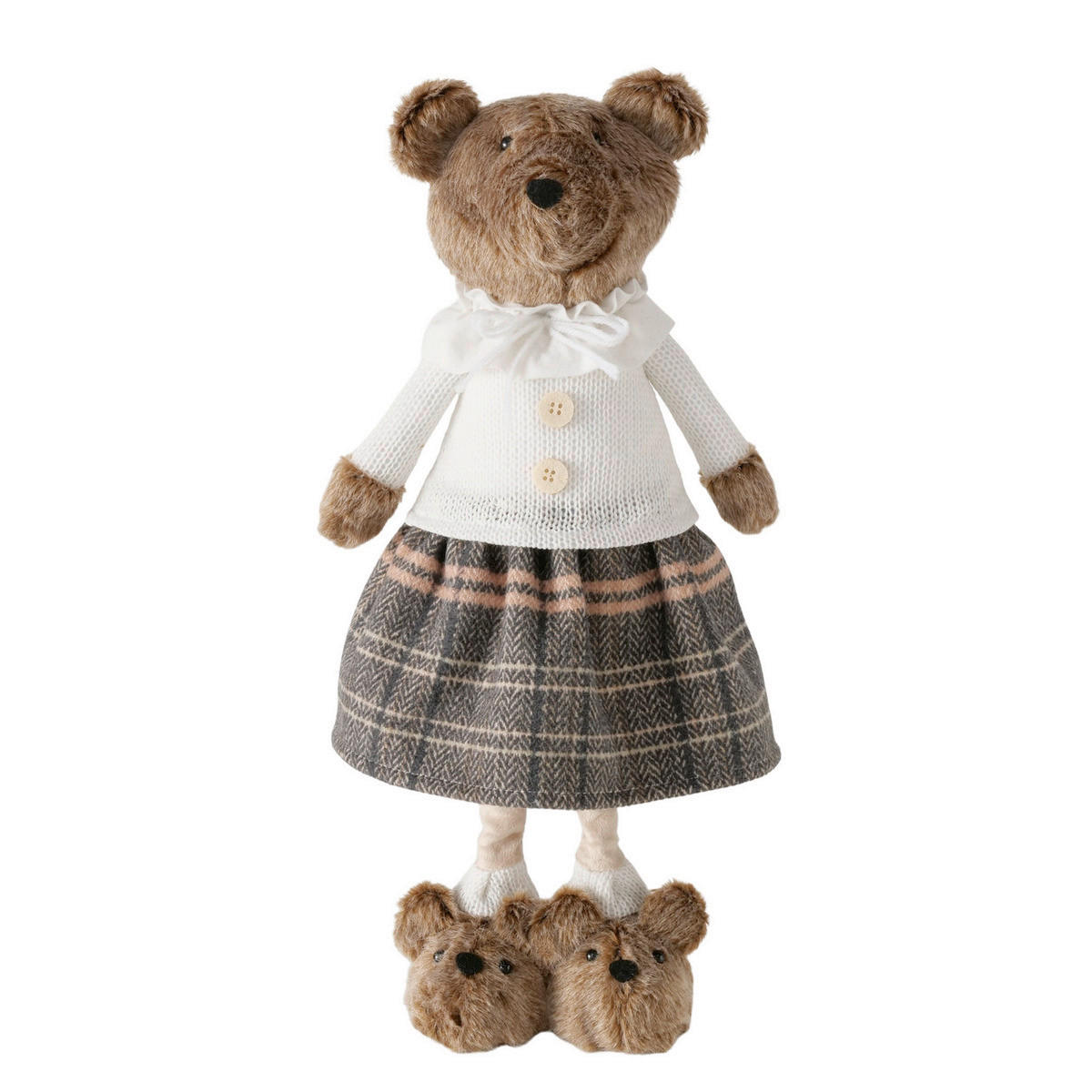 DEKORAČNÝ MEDVEĎ - hnedá, Basics, kov/textil (23/14/57cm)
