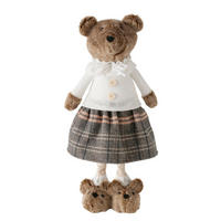 DEKORAČNÝ MEDVEĎ - hnedá, Basics, kov/textil (23/14/57cm)
