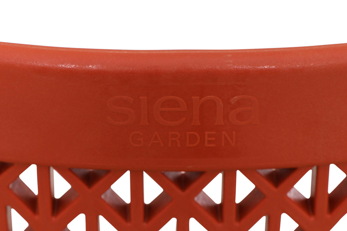 GARTENGARNITUR 3-teilig Stahl  - Anthrazit/Rot, Basics, Kunststoff/Metall (80/81/80cm) - Siena Garden
