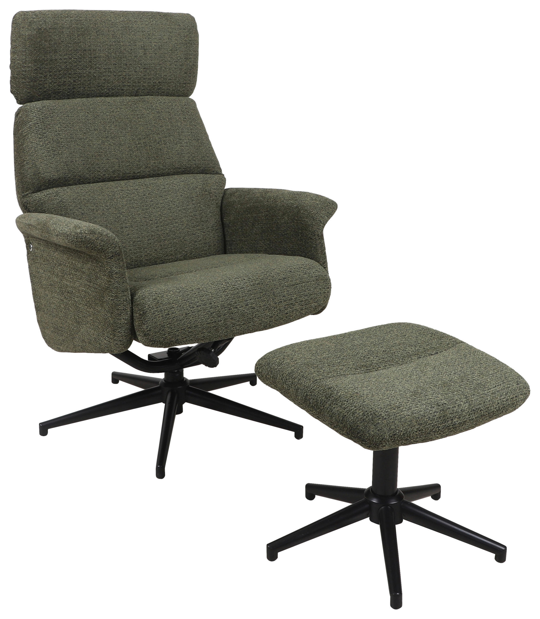 RELAXSESSELSET Webstoff    - Schwarz/Grün, Design, Textil/Metall (74/106-96/72-101cm) - Carryhome