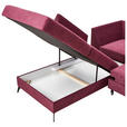 ECKSOFA Bordeaux Chenille - Bordeaux/Schwarz, KONVENTIONELL, Textil/Metall (257/275cm) - Carryhome