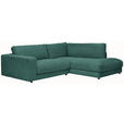 ECKSOFA  in Cord Grün  265/224 cm  - Schwarz/Grün, Design, Kunststoff/Textil (265/224cm) - Hom`in