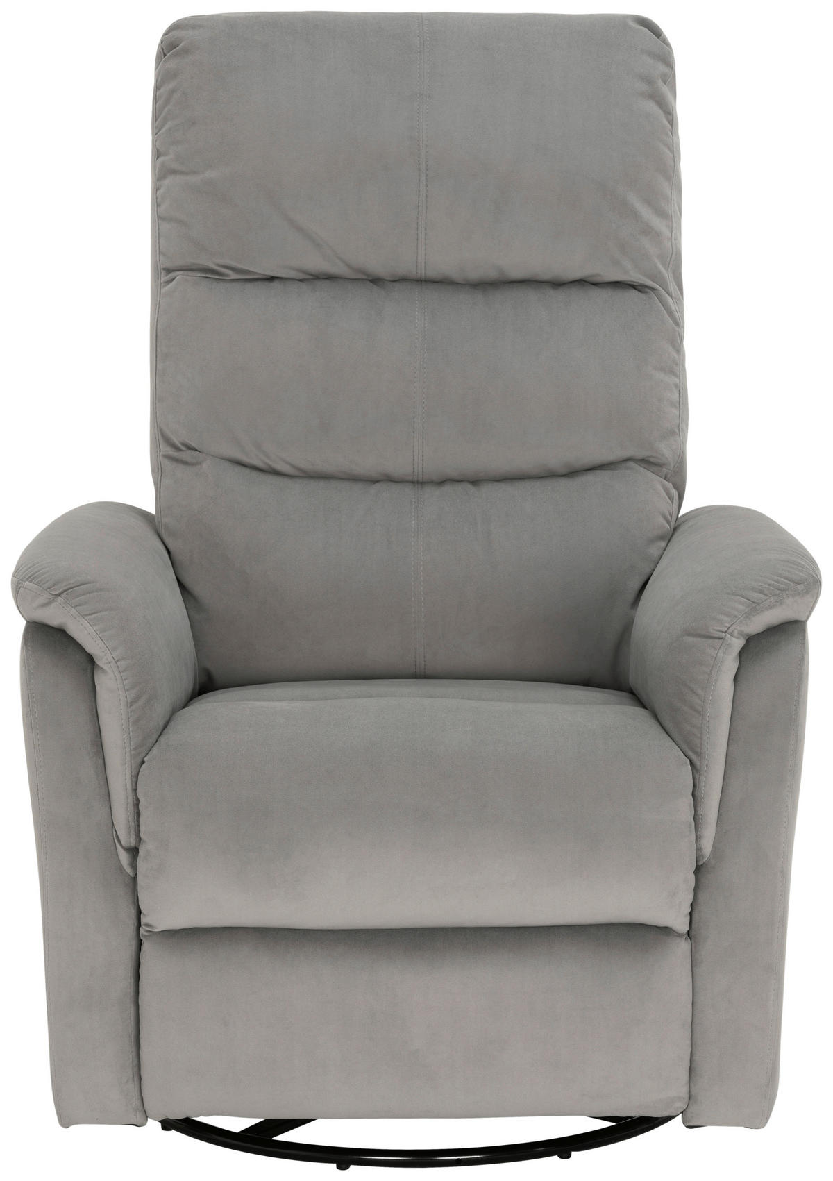 FERNSEHSESSEL  mit Samt Grau  - Schwarz/Grau, KONVENTIONELL, Textil/Metall (80/104-85/101-167cm) - MID.YOU