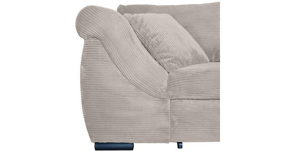 ECKSOFA Beige Cord - Beige/Schwarz, KONVENTIONELL, Textil/Metall (258/168cm) - Carryhome