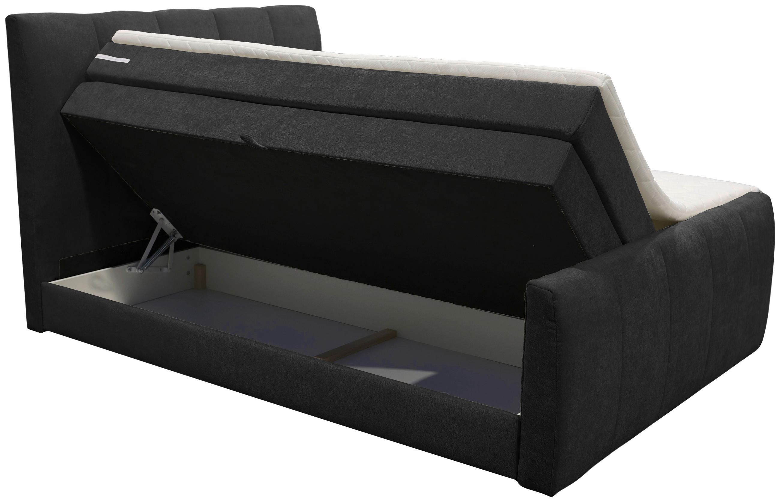 BOXSPRINGBETT 180/200 cm  in Anthrazit  - Anthrazit/Schwarz, Basics, Kunststoff/Textil (180/200cm) - Boxxx