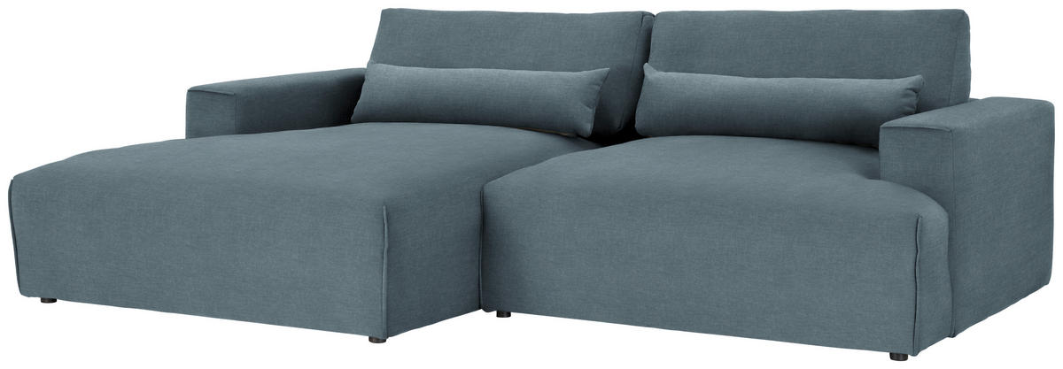 ECKSOFA Struktur Blaugrau  - Blaugrau/Schwarz, Design, Kunststoff/Textil (187/267cm) - Stylife