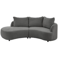 ECKSOFA in Mikrofaser Graubraun  - Graubraun/Schwarz, Modern, Kunststoff/Textil (250/139cm) - Livetastic