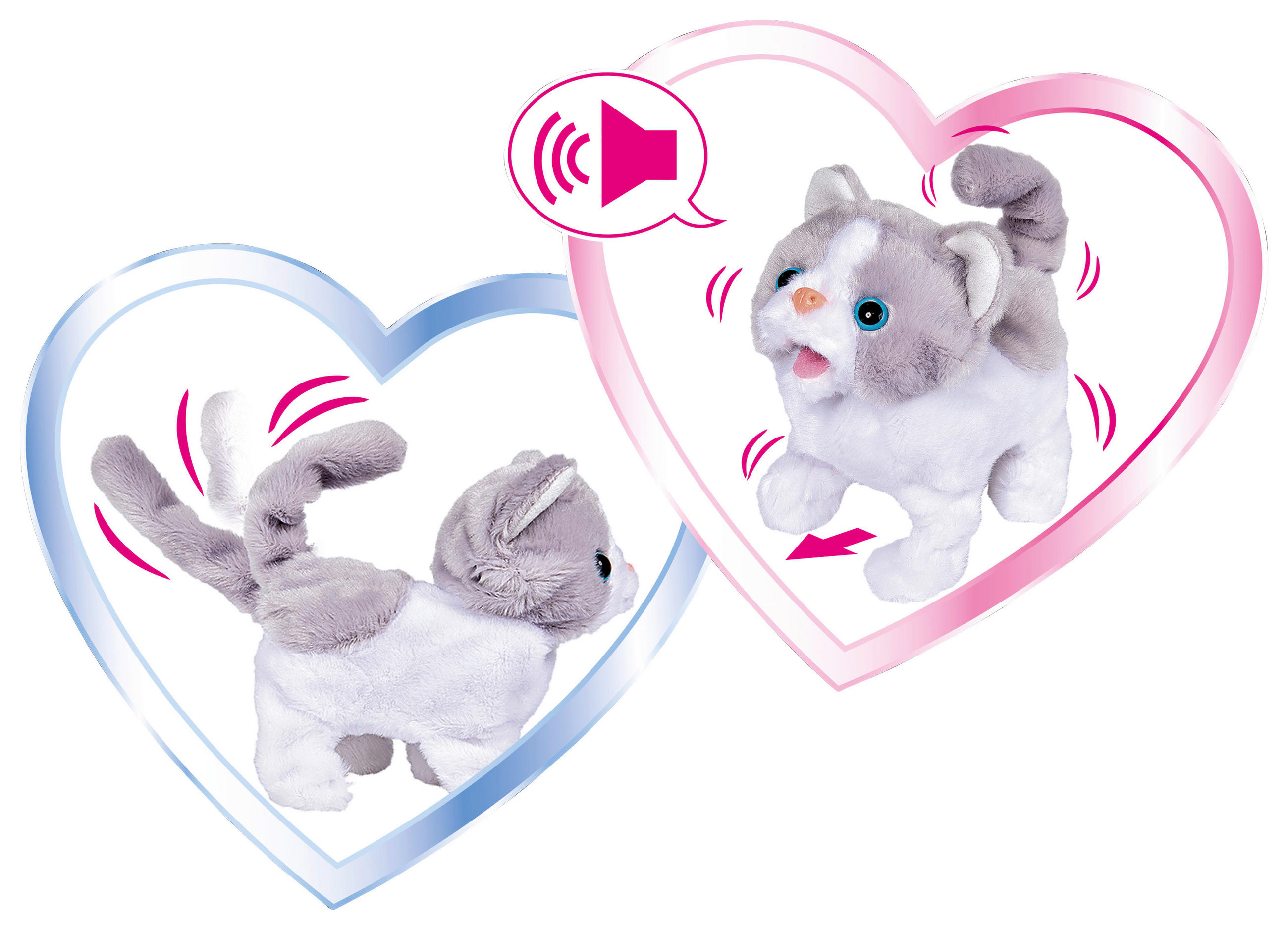SPIELTIER - Weiß/Grau, Basics, Kunststoff/Textil (10/17/17cm) - Simba